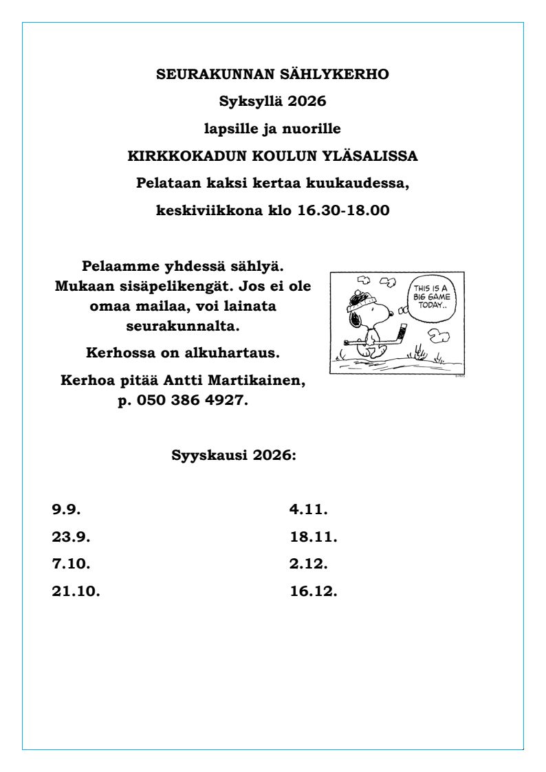 Kuvassa tapahtuman tiedot.