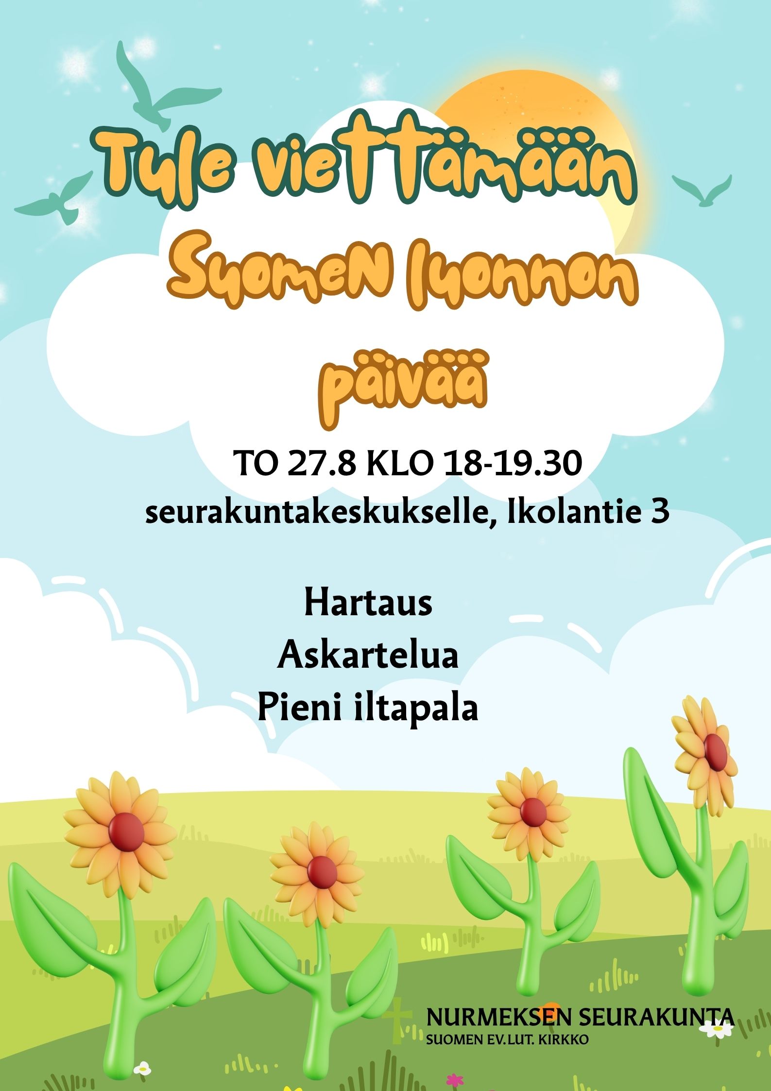 Kuvassa tapahtuman tiedot